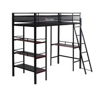 X Rocker - Fortress Gaming Bunk with Desk and Shelving - Black - Angle