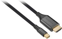 Insignia™ - 10' Mini DisplayPort to HDMI Cable - Black - Angle