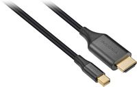 Insignia™ - 6' Mini DisplayPort to HDMI Cable - Black - Angle