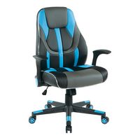 OSP Home Furnishings - Output Gaming Chair in Black Faux Leather  with Controllable RGB LED Light... - Angle