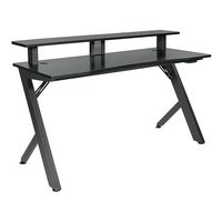 OSP Home Furnishings - Area51 Battlestation Gaming Desk with Matte Legs - Black - Angle