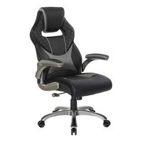 OSP Home Furnishings - Oversite Gaming Chair in Faux Leather - Gray - Angle