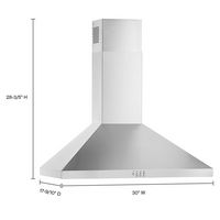 Whirlpool - 30 inches - Convertible - Wall Range Hood - Stainless Steel - Angle