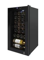 Vinotemp - 28-Bottle Wine Cooler with Touch Screen - Black - Angle