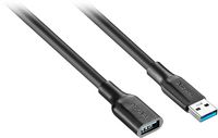 Insignia™ - 12' USB 3.0 A-Male to A-Female Extension Cable - Black - Angle