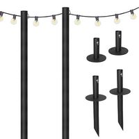 Excello Global Products - Bistro String Light Poles - 2 Pack - Extends to 10 Feet - 50 Feet of St... - Angle