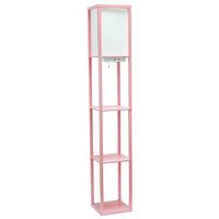 Simple Designs - Floor Lamp Etagere Organizer Storage Shelf w 2 USB Charging Ports, 1 Charging Ou... - Angle