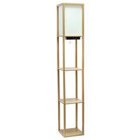 Simple Designs - Floor Lamp Etagere Organizer Storage Shelf w 2 USB Charging Ports, 1 Charging Ou... - Angle