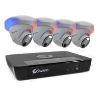 Swann - Professional 8-Channel, 4-Dome Camera Indoor/Outdoor PoE Wired 4K UHD 2TB HDD NVR Securit... - Angle