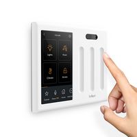 Brilliant - Wi-Fi Smart 3-Switch Home Control Panel with Voice Assistant - White - Angle