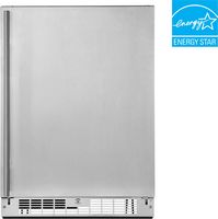 Insignia™ - 5.4 Cu. Ft. Indoor/Outdoor Mini Fridge with ENERGY STAR Certification - Stainless steel - Angle