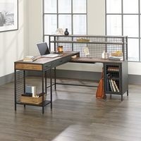 Sauder - Boulevard Café L Shape Desk - Vintage Oak Finish - Angle