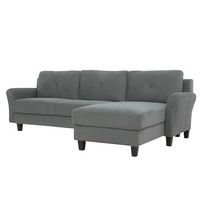 Lifestyle Solutions - Hamburg Rolled Arm Sectional Sofa in Grey - Dark Grey - Angle