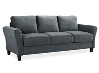 Lifestyle Solutions - Wesley Microfiber Sofa in Grey - Dark Grey - Angle