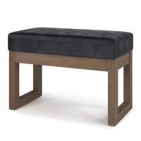 Simpli Home - Milltown Footstool Small Ottoman Bench - Distressed Black - Angle