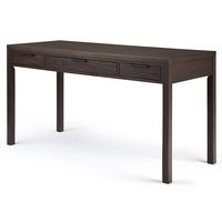 Simpli Home - Hollander solid wood Contemporary 60 inch Wide Desk - Warm Walnut Brown - Angle