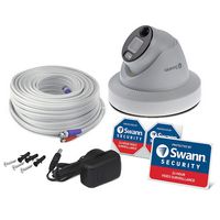 Swann - Home 1080p Full HD DVR Add-On Dome Security Camera for Home Surveillance Systems - White - Angle