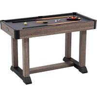 Hall of Games - 4' Charleston Drop Pocket Table With Pool Ball and Cue Stick Set - Brown/Gray - Angle