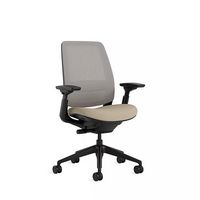 Steelcase - Series 2 3D Airback Chair with Black Frame - Oatmeal/Nickel - Angle