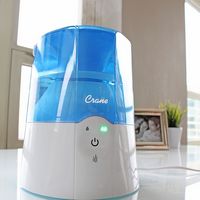 CRANE - 0.5 Gal. Warm Mist Humidifier with 2 Speed Settings - Blue/White - Angle