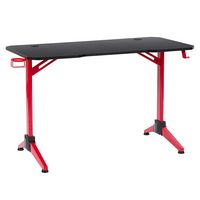 CorLiving - Conqueror Gaming Desk - Red and Black - Angle