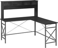 Insignia™ - L-Shaped Computer Desk with Hutch - Black - Angle