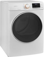 Insignia™ - 8.0 Cu. Ft. Electric Dryer with Steam and Sensor Dry - White - Angle
