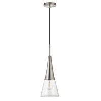 Camden&Wells - Myra Clear Glass Pendant - Brushed Nickel - Angle