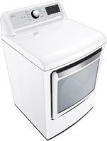 LG - 7.3 Cu. Ft. Smart Electric Dryer with EasyLoad Door - White - Angle