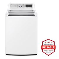 LG - 5.3 Cu. Ft. High-Efficiency Smart Top Load Washer with 4-Way Agitator - White - Angle