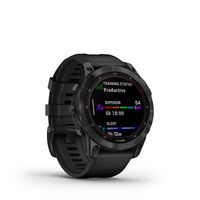 Garmin - fēnix 7 Sapphire Solar GPS Smartwatch 47 mm Fiber-reinforced polymer - Black DLC Titanium - Angle