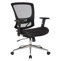 OSP Home Furnishings - Mesh Screen Seat and Back Adjustable Manager's Chair - Black - Angle