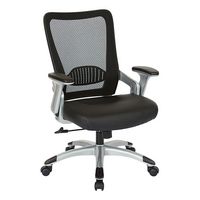 OSP Home Furnishings - Screen Back Chair with Faux Leather Seat - Black - Angle