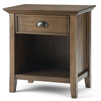 Simpli Home - Acadian Bedside Table - Rustic Natural Aged Brown - Angle