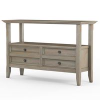 Simpli Home - Amherst Console Sofa Table - Distressed Grey - Angle