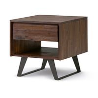 Simpli Home - Lowry End Table - Distressed Charcoal Brown - Angle