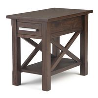 Simpli Home - Kitchener Narrow Side Table - Warm Walnut Brown - Angle