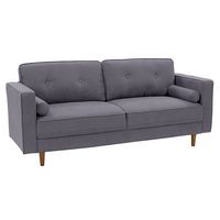 CorLiving - Mulberry 3-Seat Fabric Upholstered Modern Sofa - Grey - Angle