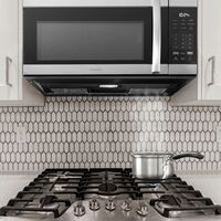 Insignia™ - 1.7 Cu. Ft. Over-the-Range Microwave - Stainless Steel - Angle