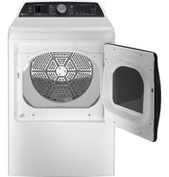 GE Profile - 7.4 Cu. Ft. Smart Gas Dryer with Steam, Sanitize Cycle and Sensor Dry - White - Angle