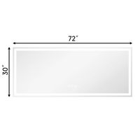 LOVMOR - 72 x 30 Inches Tempered Glass LED Bathroom Mirror with Anti-Fog & 3-Color Dimmable Light... - Angle