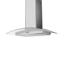 Zephyr - Brisas 36 in. 600 CFM Curved Glass Wall Mount Range Hood with LED Lights - Silver - Angle