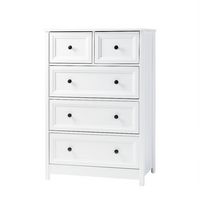 Walker Edison - Classic Grooved 5-Drawer Dresser - White - Angle