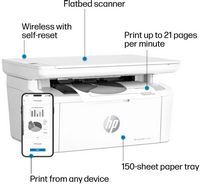 HP - LaserJet M140w Wireless Black and White Laser Printer - White - Angle