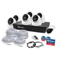 Swann - Home 8-Channel, 8-Camera Indoor/Outdoor 1080p 1TB DVR Security Surveillance System - White - Angle