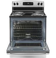 GE - 5.0 Cu. Ft. Freestanding Electric Range - Stainless Steel - Angle