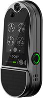 Lockly - Vision Elite Smart Lock Deadbolt with with App/Keypad/Biometric/Voice Assistant/Key Acce... - Angle