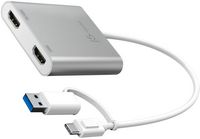 j5create - USB-C to Dual HDMI Multi-Monitor Adapter - Silver - Angle