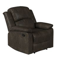 Relax A Lounger - Dorian Recliner in Faux Leather - Dark Brown - Angle