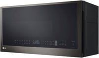 LG - 2.0 Cu. Ft. Over-the-Range Microwave with Sensor Cooking and EasyClean - Black Stainless Steel - Angle